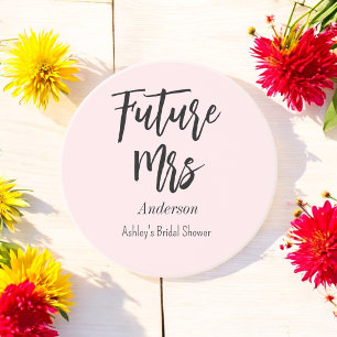 Porta-copos Chá de Noiva Future Mrs Bege Rosa