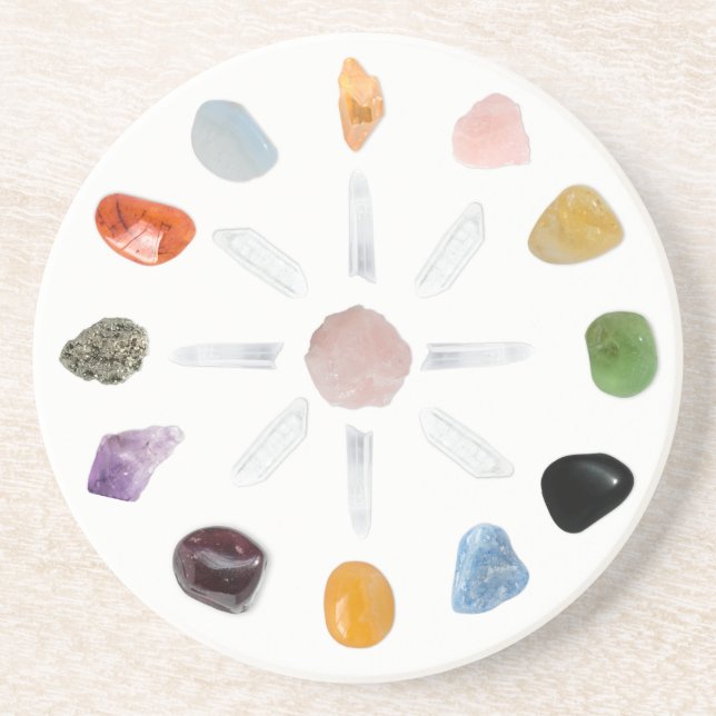 Porta-copos *~* Chakra Crystal Energy Gemstone SandStone (Frente)