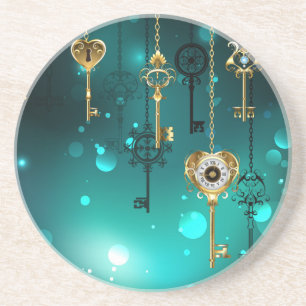 Porta-copos Chaves de Esqueleto Anticas em Fundo Verde