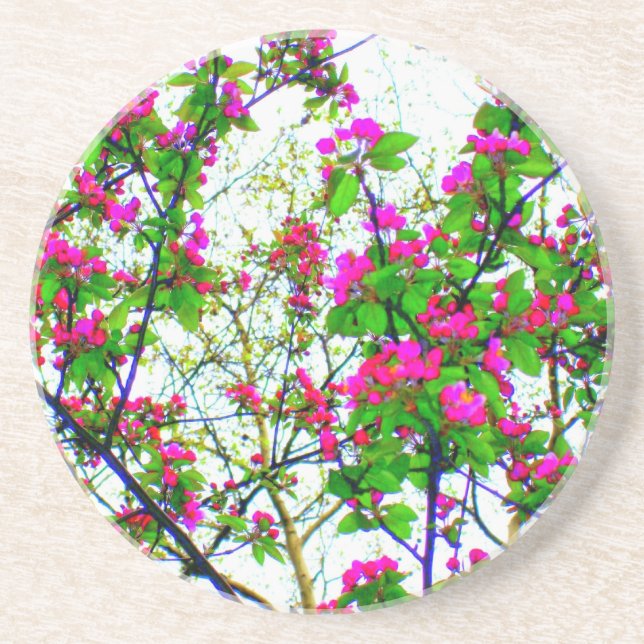 porta copos "Cherry Blossom Abstrato" (Frente)