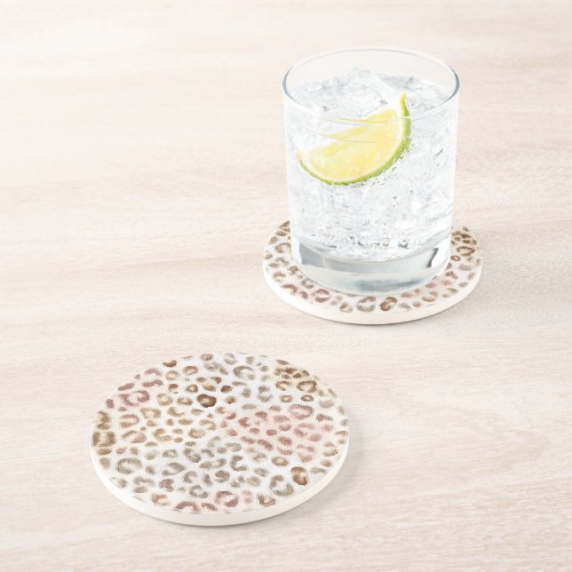 Porta-copos Chic Bege Marfim Leopardo   (Lateral)