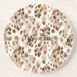 Porta-copos Chic Cream Brown Leopardo Impressão Animal