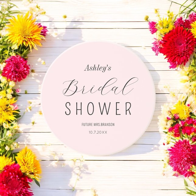 Porta-copos Chic Rosa Preto para Chá de Noiva (Criador carregado)