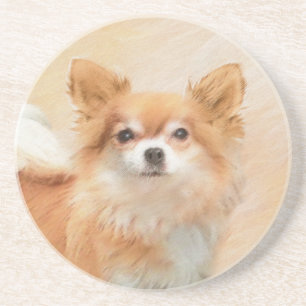 Porta-copos Chihuahua Pintura De Cachorro De Cabelo Longo