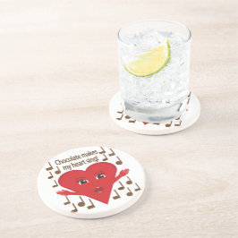 Porta-copos "Chocolate faz meu coração cantar!" Cantando Coraç