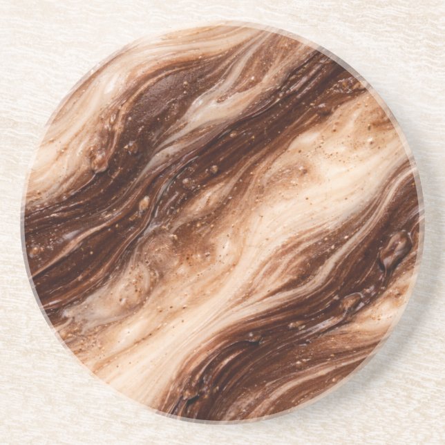 Porta-copos Chocolate Milkshake Marble Texture (Frente)