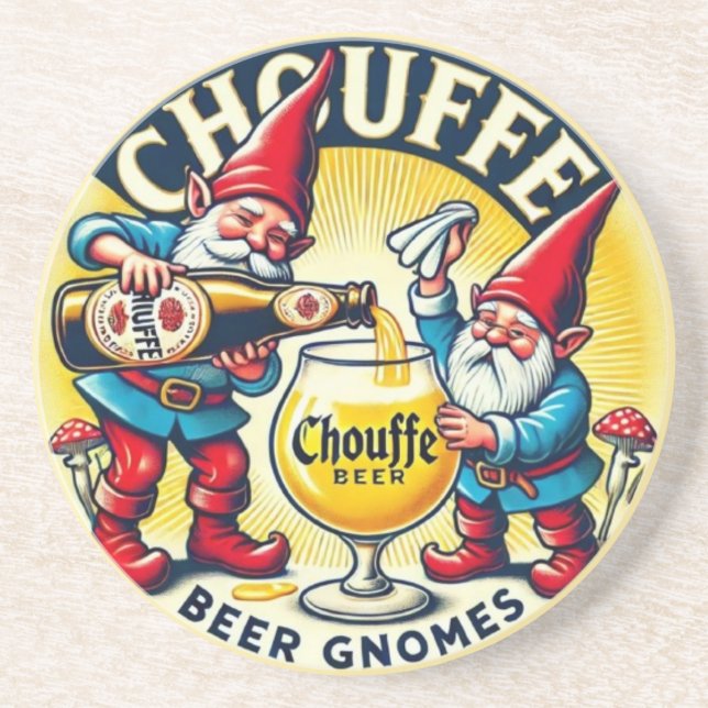 Porta-copos Chouffe Beer Gnomes Theme Design (Frente)