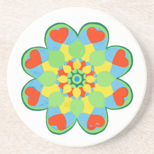 Porta-copos Christmas Heart Mandala