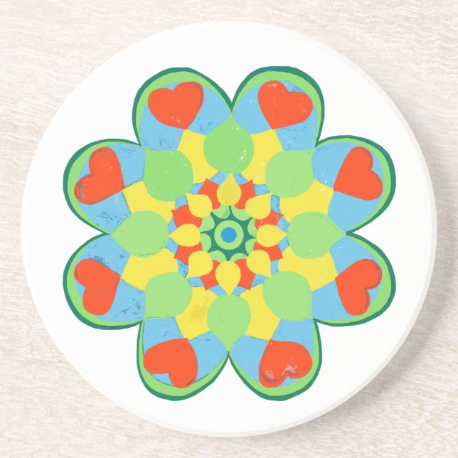 Porta-copos Christmas Heart Mandala (Frente)