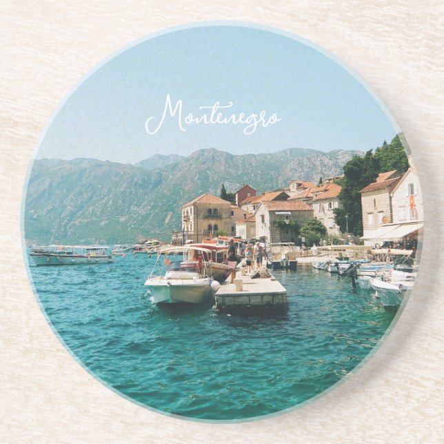 Porta-copos Cidade costeira de Perast, Montenegro (Frente)