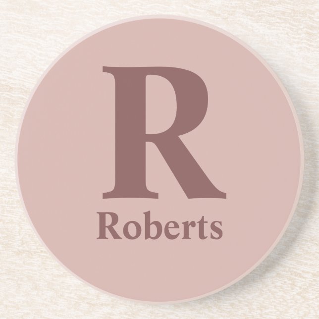 Porta-copos Cinnamon Rosa inicial/nome/família (Frente)