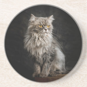 Porta-copos Cinza Fluffy Cat