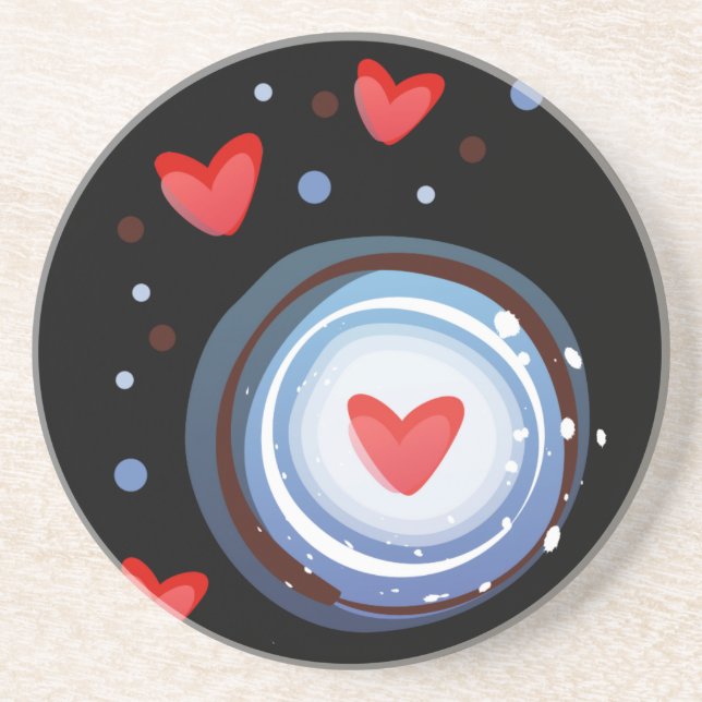 Porta-copos Círculo de Amor de Mod Retro (Frente)