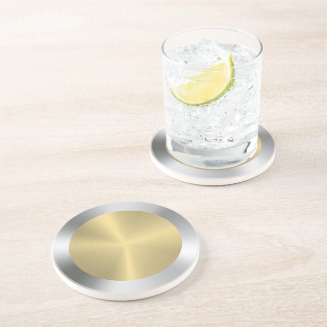 Porta-copos Círculo de prata e ouro (Lateral)