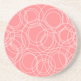 Porta-copos Círculos Brancos sobre Rosa