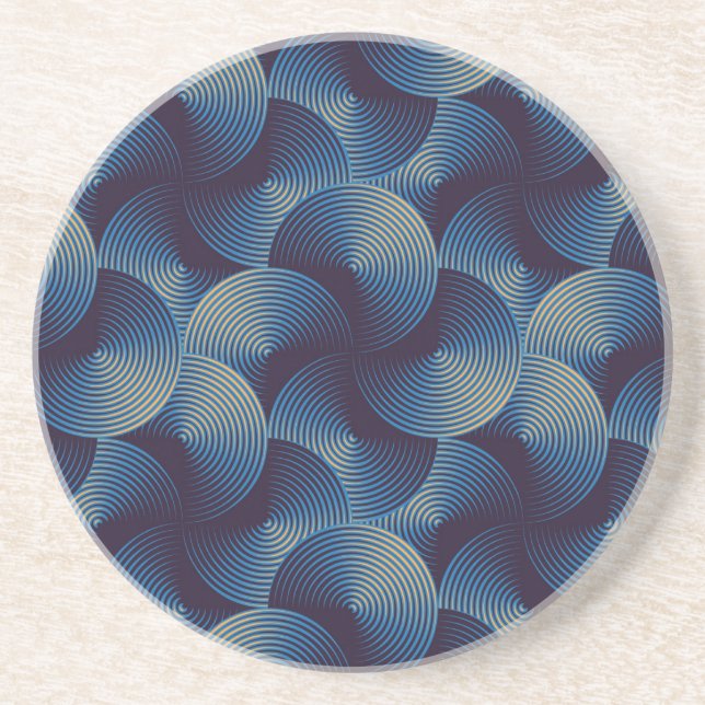 Porta-copos Círculos metálicos ilusão óptica, patamar sem cost (Frente)