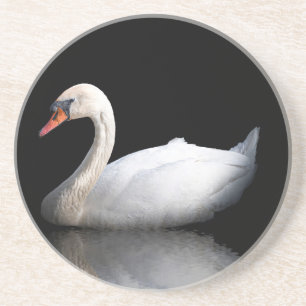 Porta-copos Cisne branco sobre preto