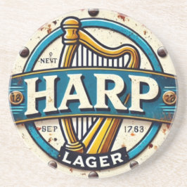 Porta-copos Classic Harp Lager Beer Logo Round