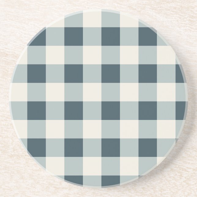Porta-copos Clássico Blue Farmhouse Gingham Style (Frente)