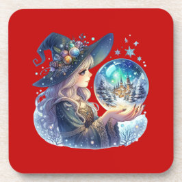 Porta-Copos (Coaster) Bruxa Natalina