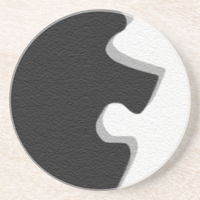 Porta-copos Coaster do quebra-cabeça preto (Frente)