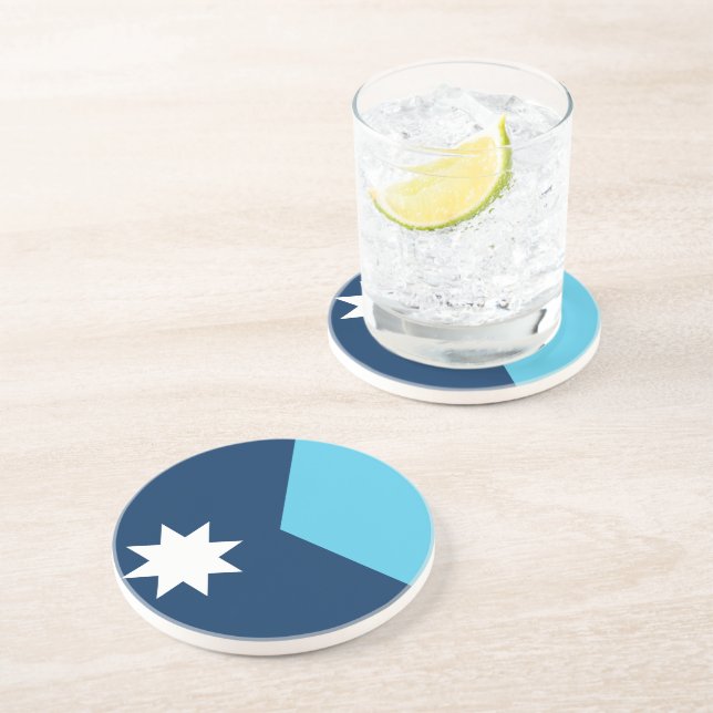 Porta-copos Coaster with Flag of Minnesota, USA (Lateral)
