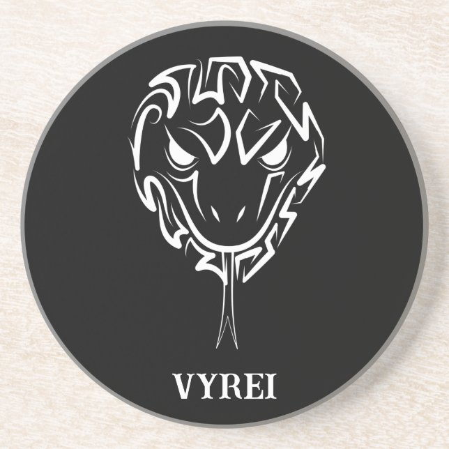 Porta-copos Cobra de Tribal Negro e Branco (Frente)