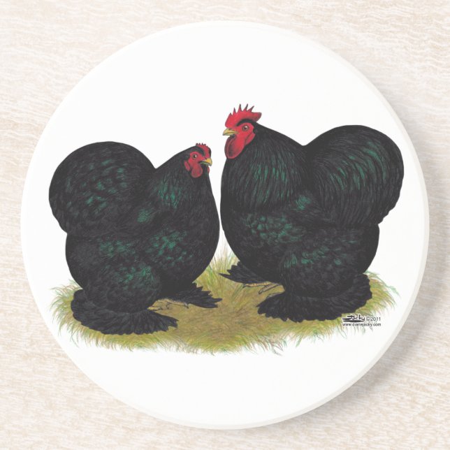 Porta-copos Cochins Black Bantam Pair (Frente)