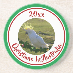 Porta-copos Cockatoo de Natal no Ramo de Pinheiros Decorados