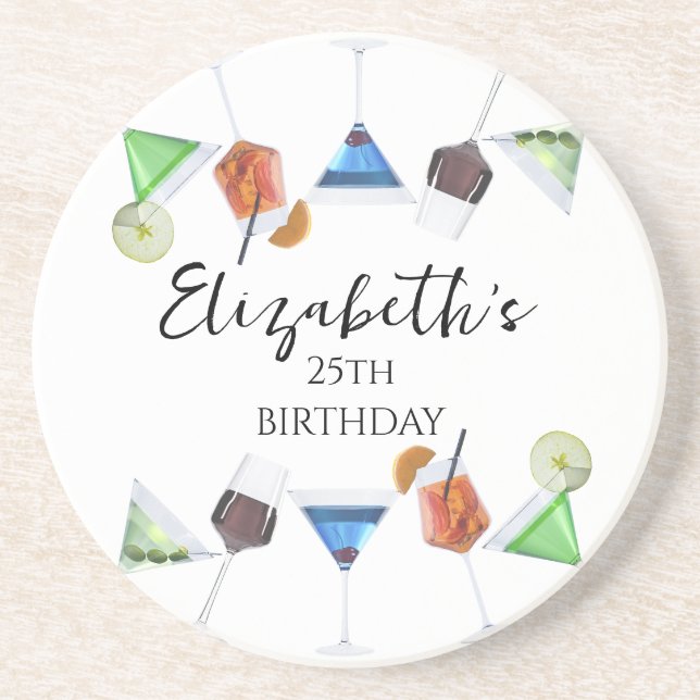 Porta-copos cocktail de aquarela (Frente)
