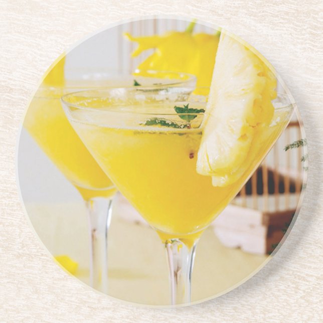 Porta-copos Cocktail de Fresca de abacaxi e gengibre (Frente)