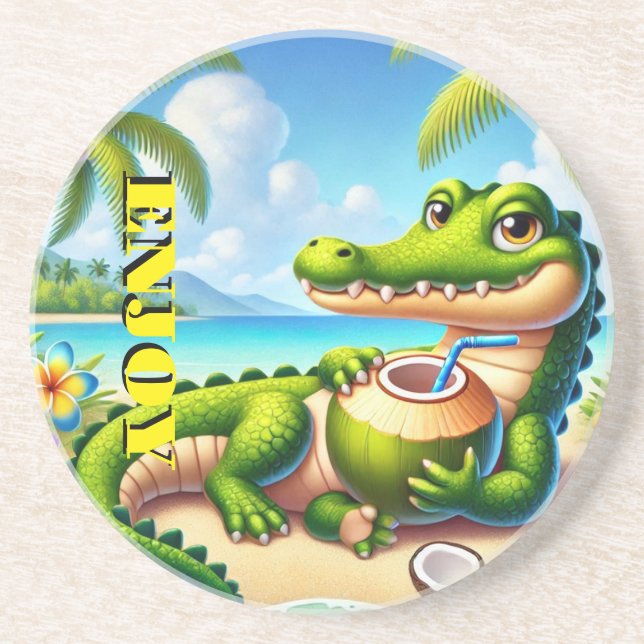 PORTA-COPOS COCODRILLO COM ÁGUA COCO (Frente)