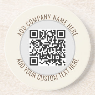 Porta-copos Código QR Minimalista Simples Cinza Redondo Orçame