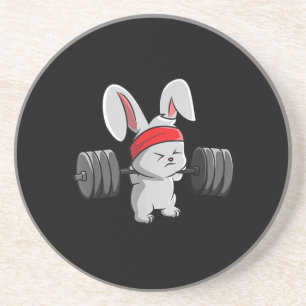 Porta-copos Coelhinho Gym Coelho Ness Weighting Arte Engraçad