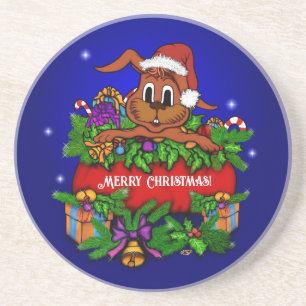 Porta-copos Coelho Natal