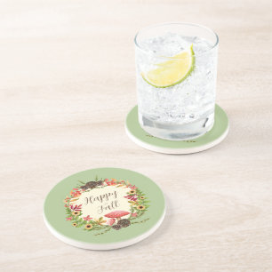 Porta-copos Cogumelo e girassóis com texto personalizável