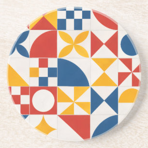 Porta-copos Coleção de Azulejos Decorativos Geométricos