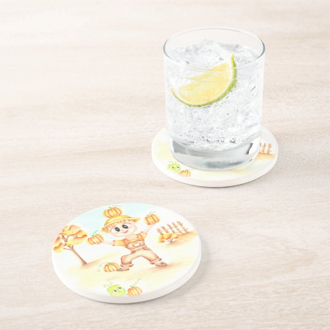 Porta-copos colheita de feliz, garotinho de gengibre (Lateral)