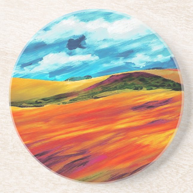 Porta-copos Colinas Vermelhas Amarelas (Frente)