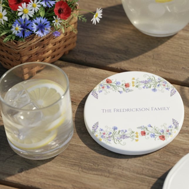 Porta-copos Colorful Botanical Realtor Closing Gift (Floral personalized drink coaster)