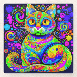 Porta copos Colorida Colorida de Gatos Vibrante le