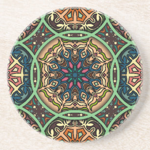 Porta-copos Colorido Mandala: Vintage Floral Hand Drawn