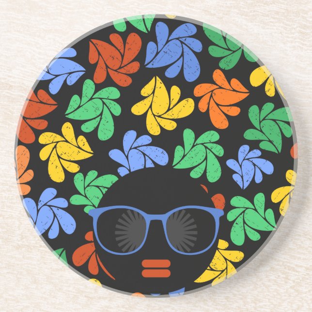 Porta-copos Colorir Afro Love (Frente)