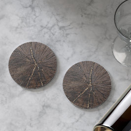 Porta-copos Coluna De Árvore De Fatia De Madeira Antiga