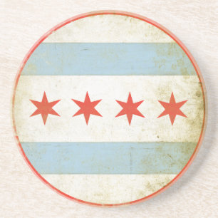 Porta copos com a bandeira afligida de Chicago