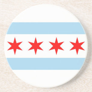 Porta copos com a bandeira de Chicago, Illinois,