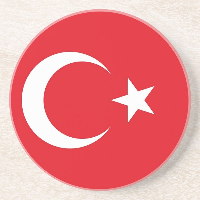 Porta copos com bandeira da Turquia (Frente)