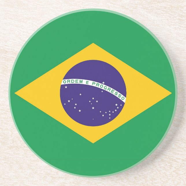 Porta copos com Bandeira do Brasil (Frente)
