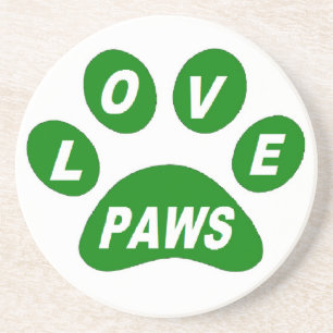 Porta copos com patas de amor em verde-patas