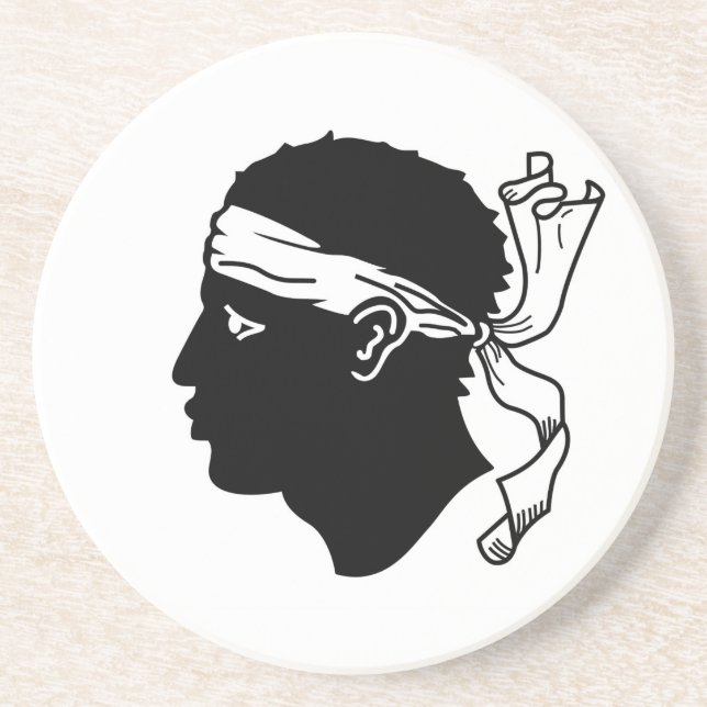 Porta copos com pavilhão da Córsega, França (Frente)